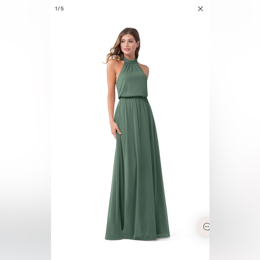 Azazie Elegant Bridesmaids Green Maxi Dress